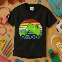 Retro Garbage Truck Waste Management Kids T-Shirt thumb 3