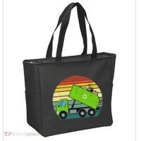 Retro Garbage Truck Waste Management Tote Bag thumb 2