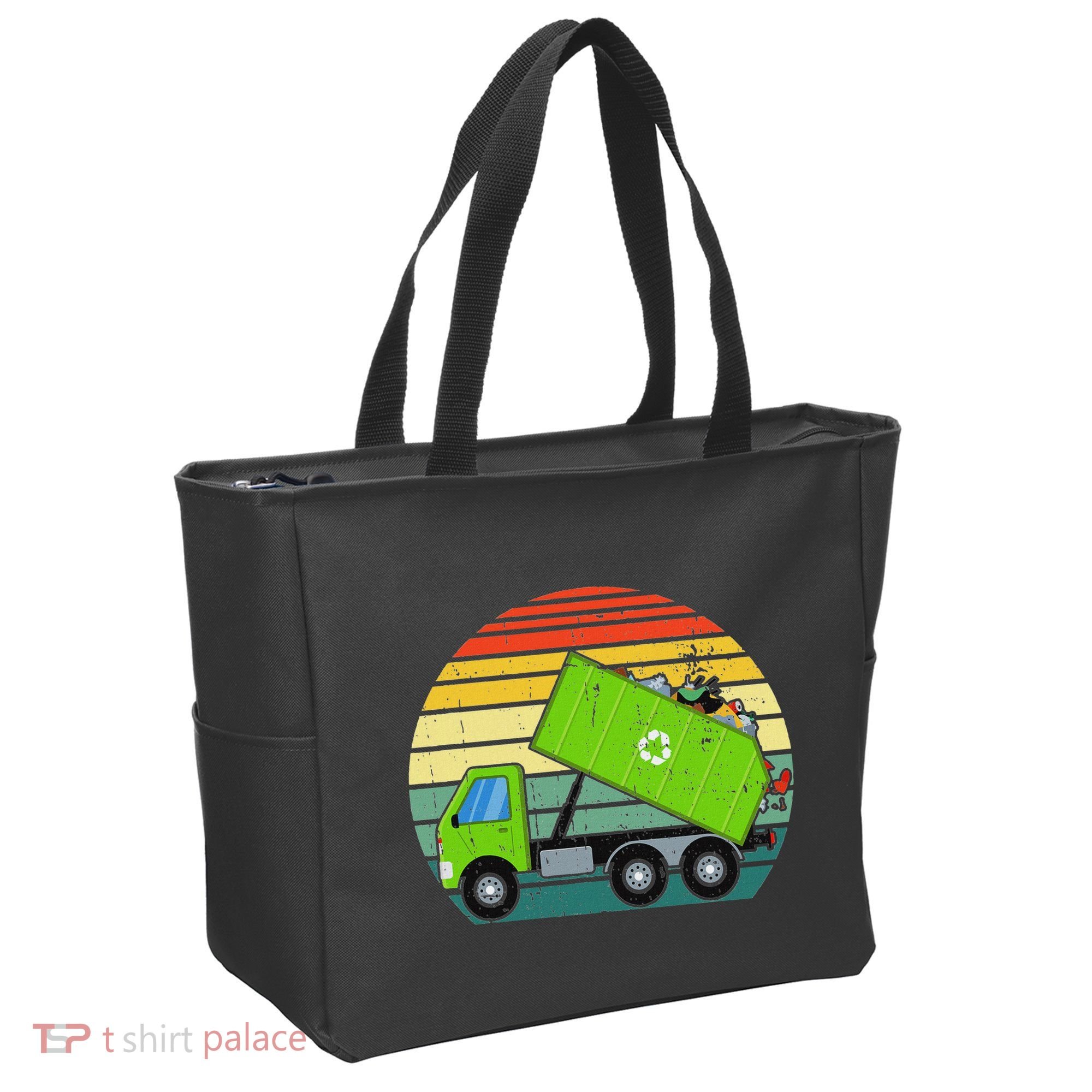Retro Garbage Truck Waste Management Tote Bag