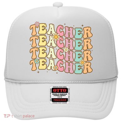 Retro Groovy Teacher Inspirational Colorful Back To School Hat