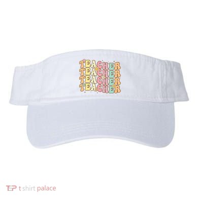 Retro Groovy Teacher Inspirational Colorful Back To School Visor