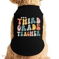 Retro Groovy Third Grade Teacher First Day Of Back To School Doggie Tank thumb 0