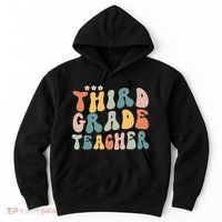 Retro Groovy Third Grade Teacher First Day Of Back To School Hoodie thumb 0