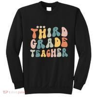 Retro Groovy Third Grade Teacher First Day Of Back To School Sweatshirt thumb 0