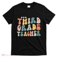 Retro Groovy Third Grade Teacher First Day Of Back To School T-Shirt thumb 0