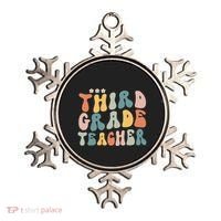 Retro Groovy Third Grade Teacher First Day Of Back To School Ornament thumb 0