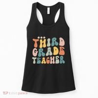 Retro Groovy Third Grade Teacher First Day Of Back To School Women's Tank Top thumb 0