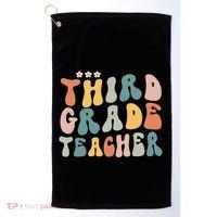 Retro Groovy Third Grade Teacher First Day Of Back To School Golf Towel thumb 0