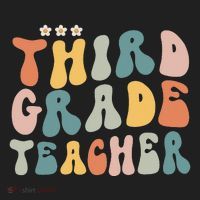 Retro Groovy Third Grade Teacher First Day Of Back To School Golf Towel thumb 3