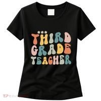 Retro Groovy Third Grade Teacher First Day Of Back To School Women's T-Shirt thumb 0