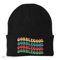 Retro Gobblegool Turkey Funny Groovy Thanksgiving Beanie thumb 0