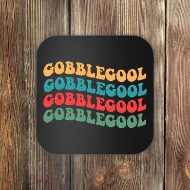 Retro Gobblegool Turkey Funny Groovy Thanksgiving Coaster
