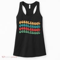 Retro Gobblegool Turkey Funny Groovy Thanksgiving Women's Tank Top thumb 0