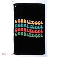 Retro Gobblegool Turkey Funny Groovy Thanksgiving Golf Towel thumb 0