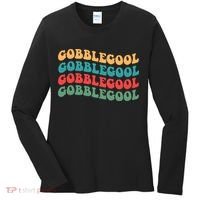 Retro Gobblegool Turkey Funny Groovy Thanksgiving Women's Long Sleeve Shirt thumb 0