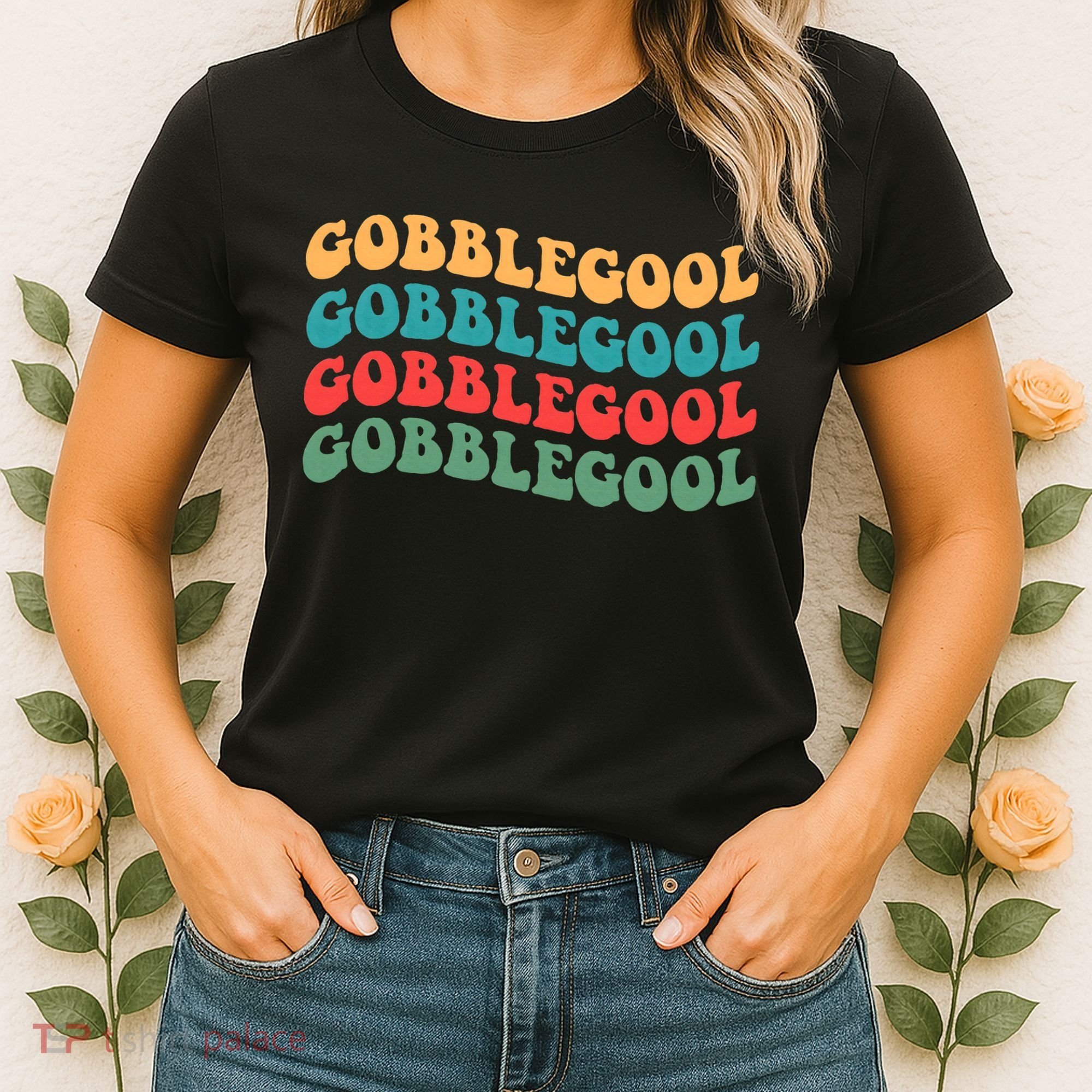 Retro Gobblegool Turkey Funny Groovy Thanksgiving Women's T-Shirt
