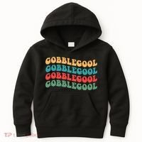 Retro Gobblegool Turkey Funny Groovy Thanksgiving Kids Hoodie thumb 0