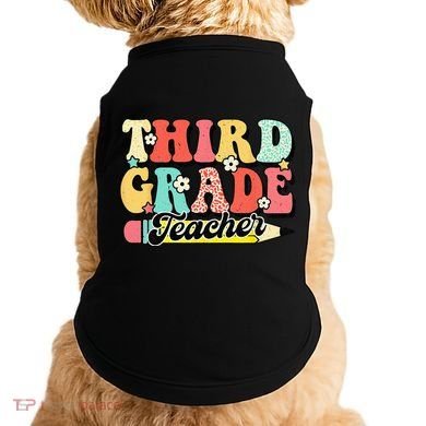 Retro Groovy Third Grade Teacher First Day 3rd Grade Doggie Tank
