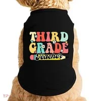 Retro Groovy Third Grade Teacher First Day 3rd Grade Doggie Tank thumb 0
