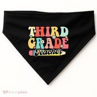 Retro Groovy Third Grade Teacher First Day 3rd Grade USA-Made Doggie Bandana thumb 0