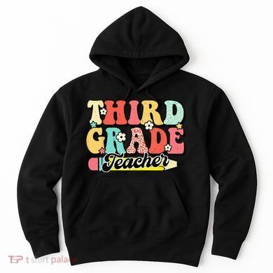 Retro Groovy Third Grade Teacher First Day 3rd Grade Hoodie