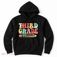 Retro Groovy Third Grade Teacher First Day 3rd Grade Hoodie thumb 0
