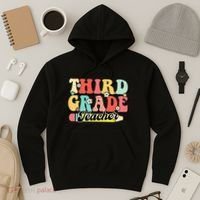 Retro Groovy Third Grade Teacher First Day 3rd Grade Hoodie thumb 3