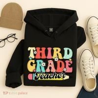 Retro Groovy Third Grade Teacher First Day 3rd Grade Hoodie thumb 4