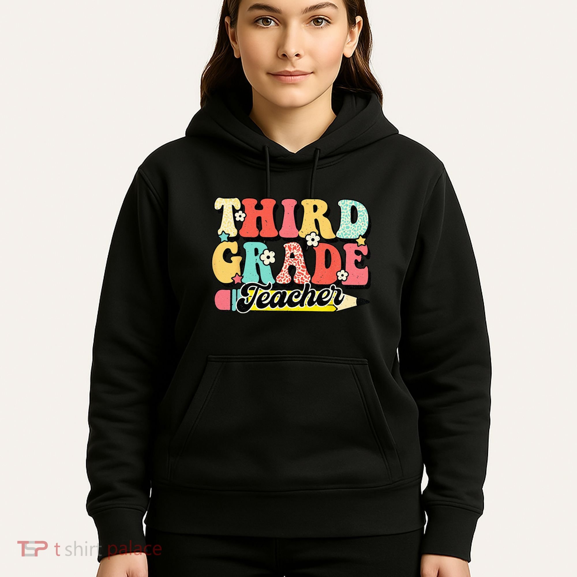 Retro Groovy Third Grade Teacher First Day 3rd Grade Hoodie