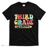 Retro Groovy Third Grade Teacher First Day 3rd Grade T-Shirt thumb 0