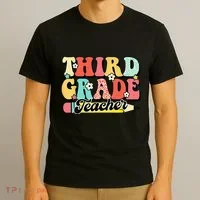 Retro Groovy Third Grade Teacher First Day 3rd Grade T-Shirt thumb 3