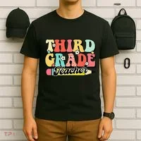 Retro Groovy Third Grade Teacher First Day 3rd Grade T-Shirt thumb 6