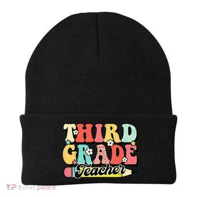 Retro Groovy Third Grade Teacher First Day 3rd Grade Beanie