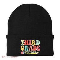 Retro Groovy Third Grade Teacher First Day 3rd Grade Beanie thumb 0