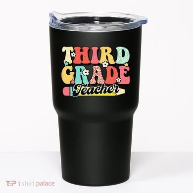 Retro Groovy Third Grade Teacher First Day 3rd Grade Tumbler