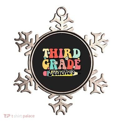 Retro Groovy Third Grade Teacher First Day 3rd Grade Ornament
