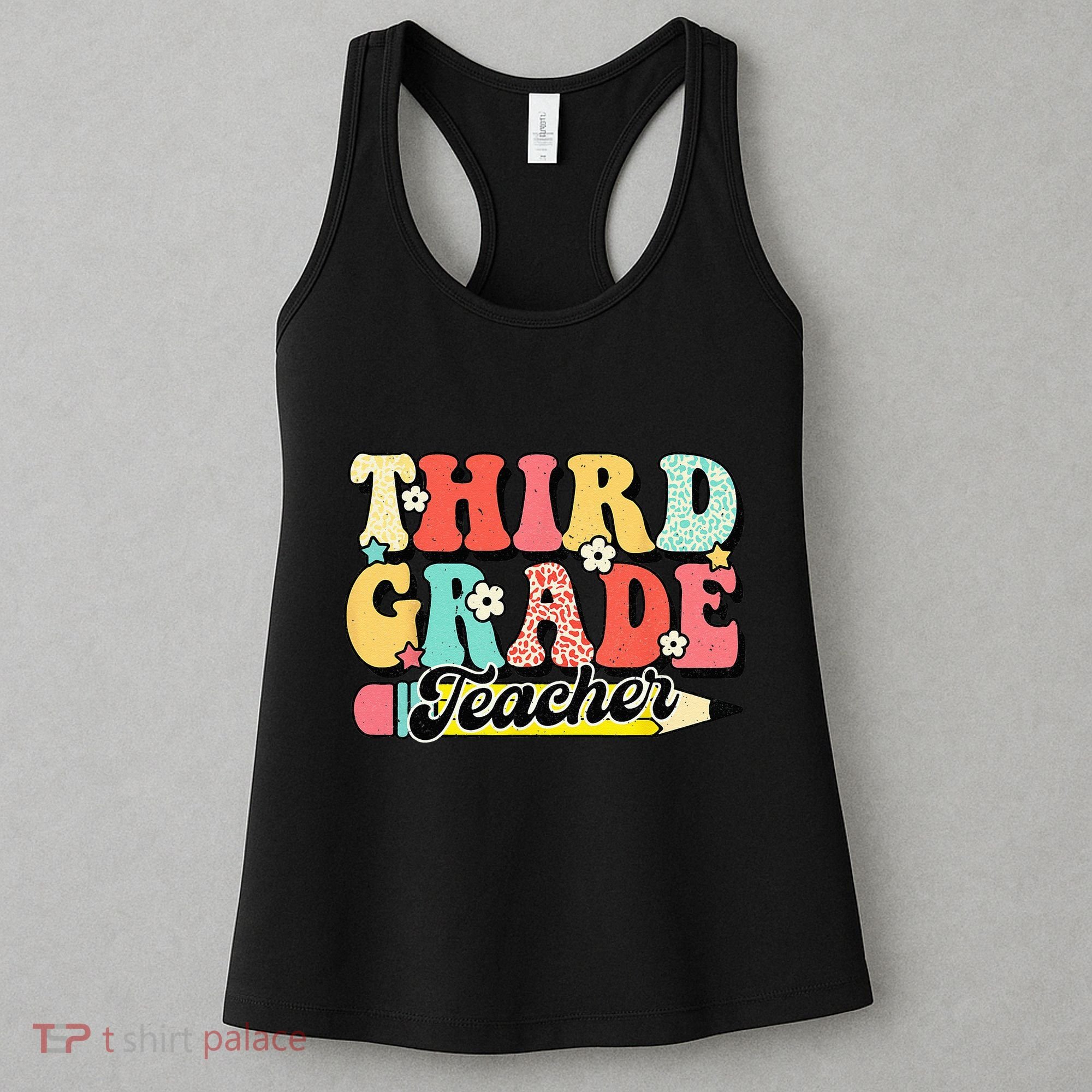 Retro Groovy Third Grade Teacher First Day 3rd Grade Women's Tank Top