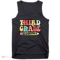 Retro Groovy Third Grade Teacher First Day 3rd Grade Tank Top thumb 0