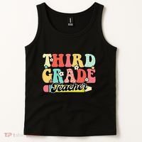 Retro Groovy Third Grade Teacher First Day 3rd Grade Tank Top thumb 2