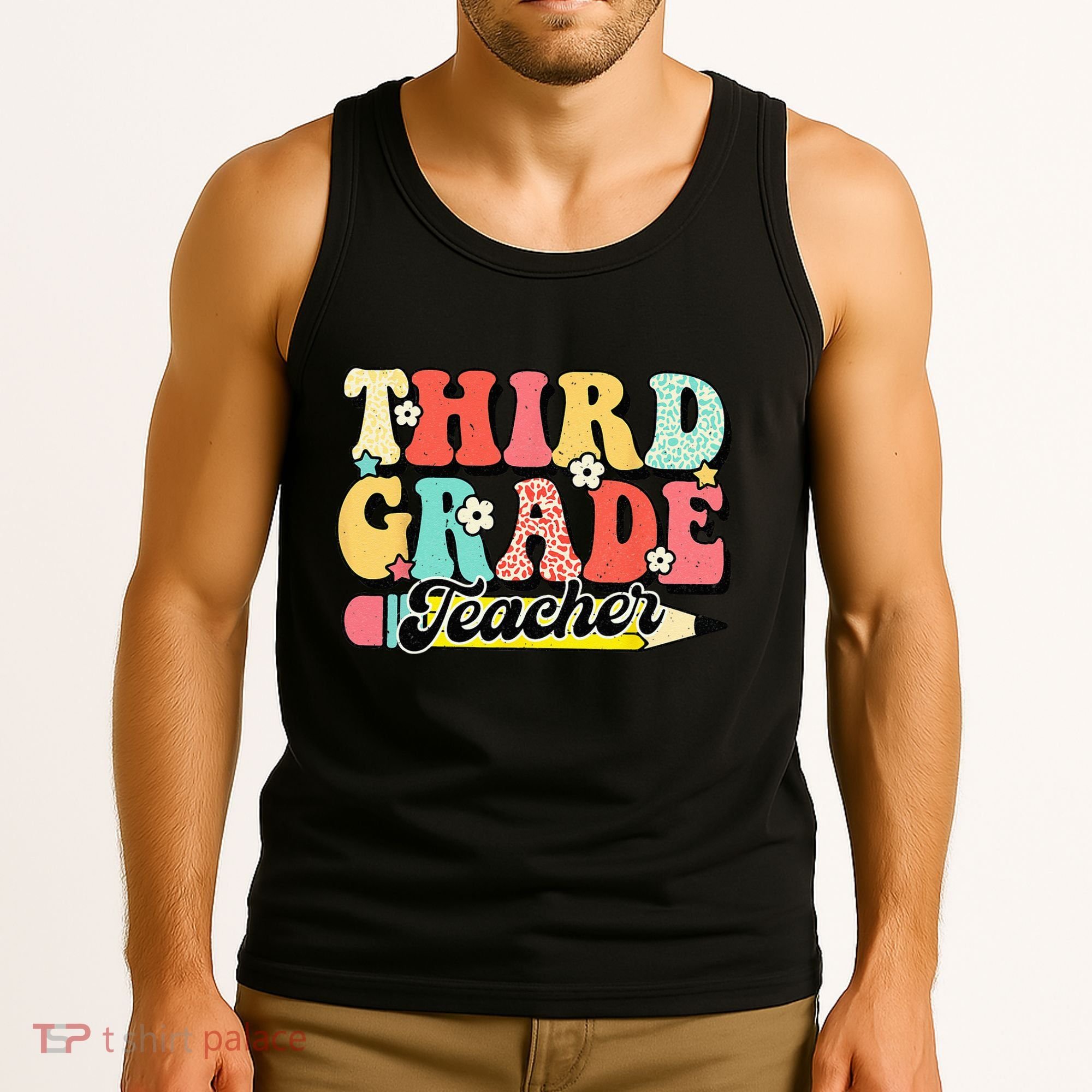 Retro Groovy Third Grade Teacher First Day 3rd Grade Tank Top