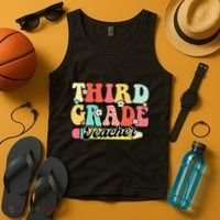 Retro Groovy Third Grade Teacher First Day 3rd Grade Tank Top thumb 4