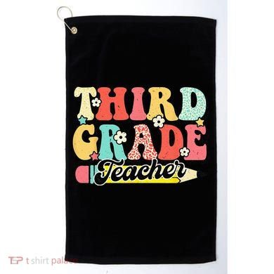 Retro Groovy Third Grade Teacher First Day 3rd Grade Golf Towel
