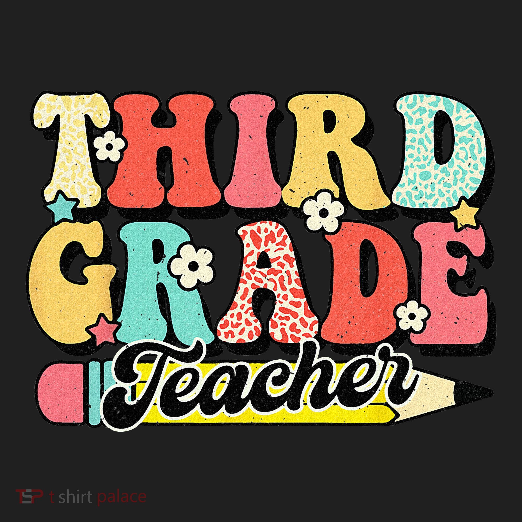 Retro Groovy Third Grade Teacher First Day 3rd Grade Golf Towel