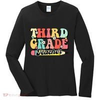 Retro Groovy Third Grade Teacher First Day 3rd Grade Women's Long Sleeve Shirt thumb 0