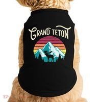 Retro Grand Teton National Park Wy Mountain State Cute Gift Doggie Tank thumb 0