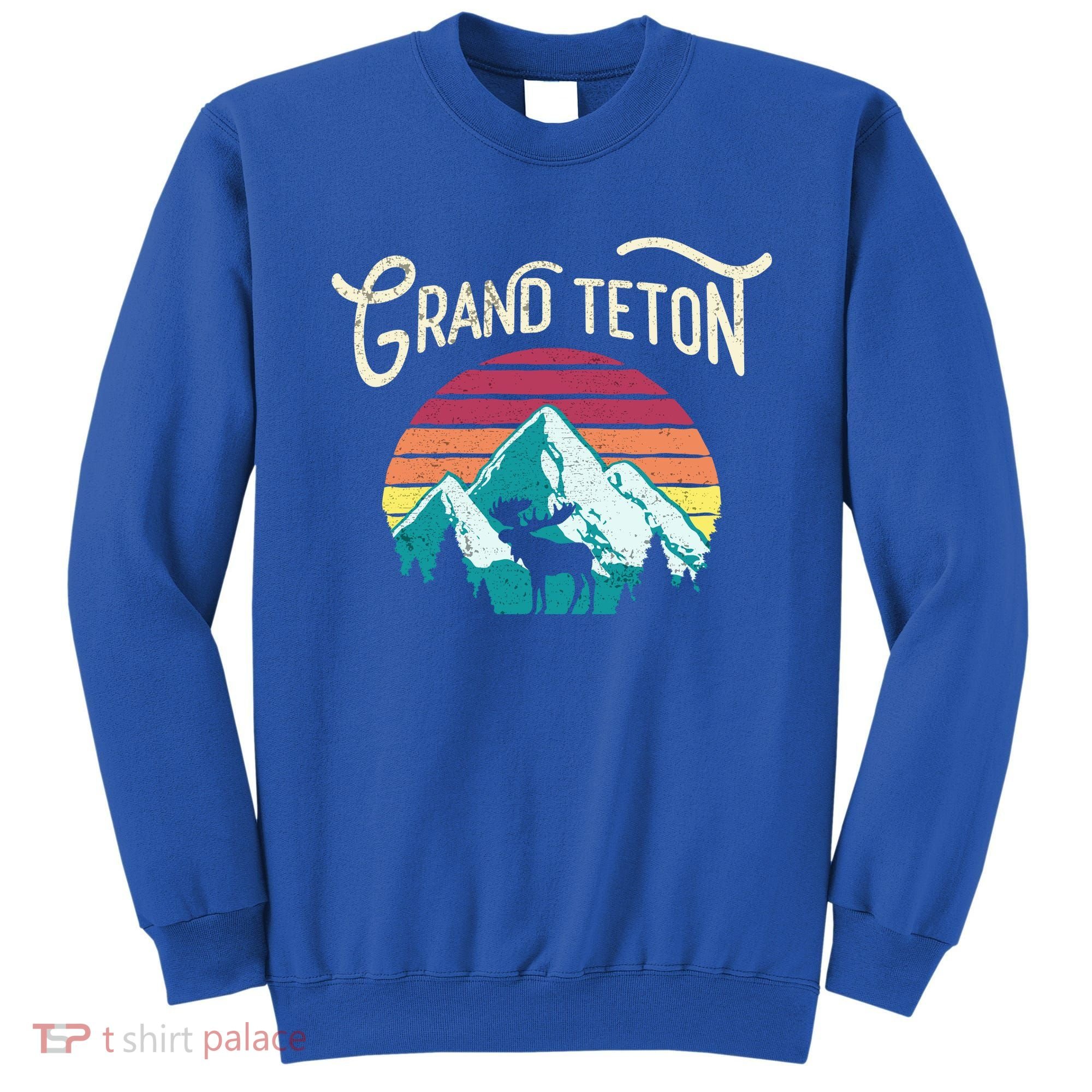 Retro Grand Teton National Park Wy Mountain State Cute Gift Sweatshirt