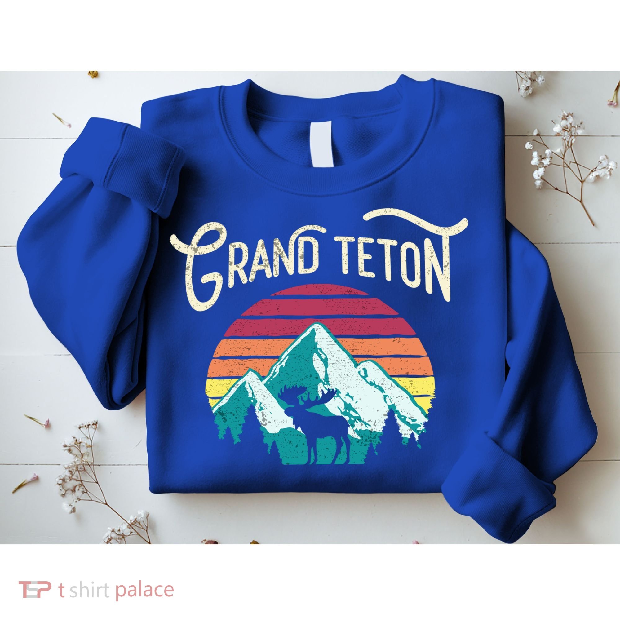 Retro Grand Teton National Park Wy Mountain State Cute Gift Sweatshirt