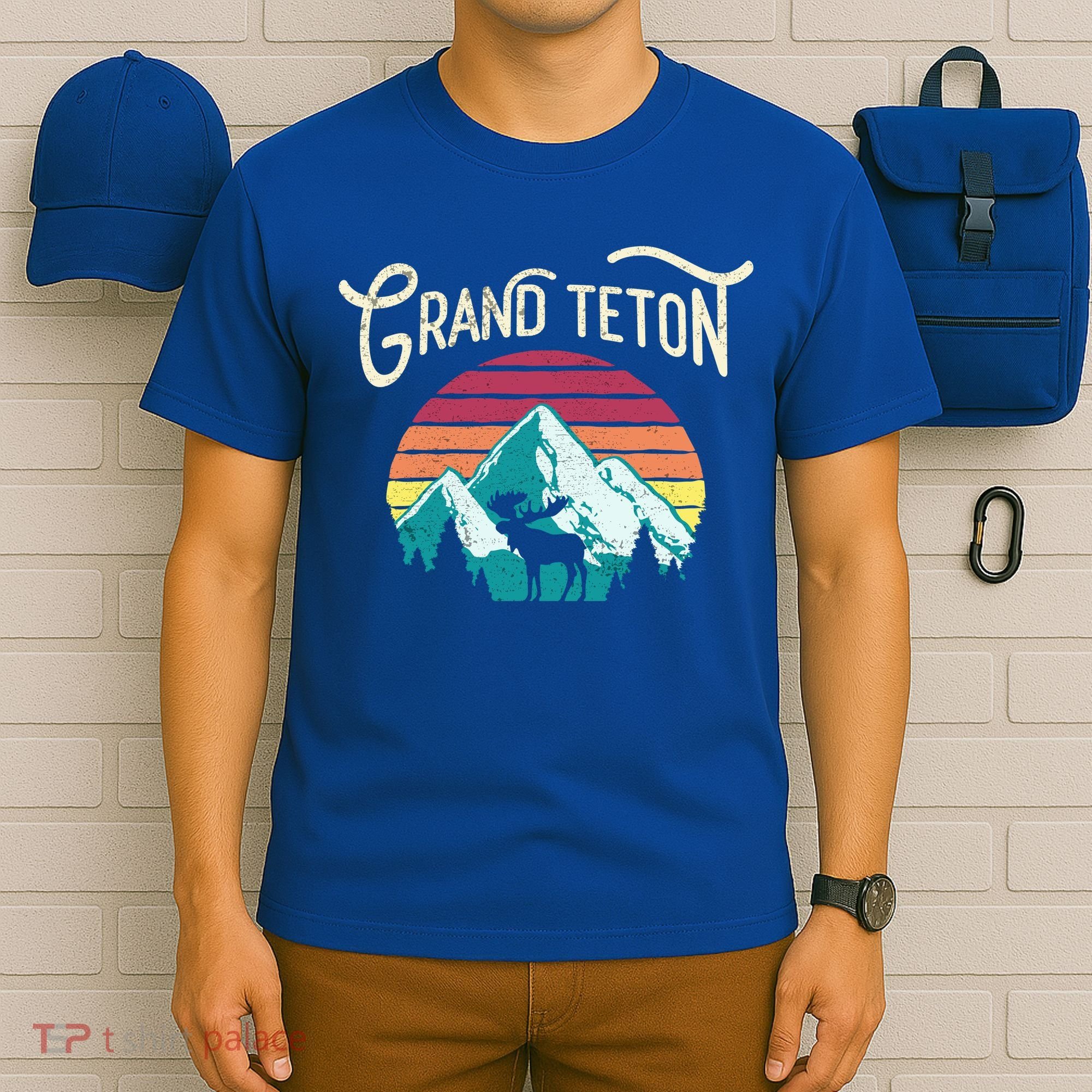 Retro Grand Teton National Park Wy Mountain State Cute Gift T-Shirt