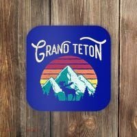 Retro Grand Teton National Park Wy Mountain State Cute Gift Coaster thumb 0