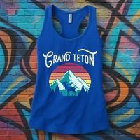 Retro Grand Teton National Park Wy Mountain State Cute Gift Women's Tank Top thumb 3